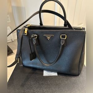 Prada Large Black Saffiano Leather Galleria Bag